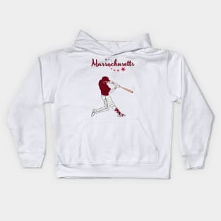 Massachusetts USA Baseball Kids Hoodie